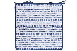 DKD Home Decor Cojín para Silla Impermeable Azul y Blanco (Pack de 2)