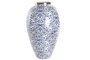 DKD Home Decor Jarrón de Hierro Floral Lacado Azul