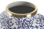 DKD Home Decor Jarrón de Hierro Floral Lacado Azul
