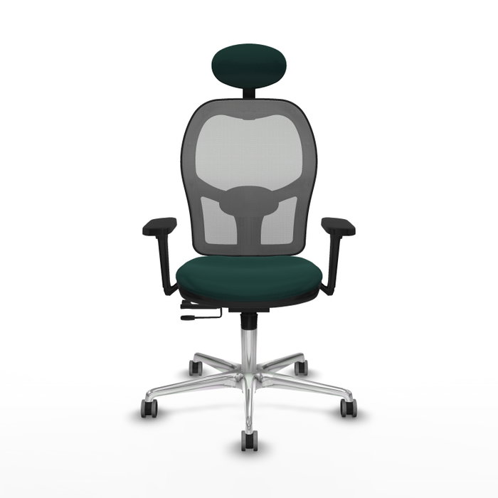 PIQUERAS Y CRESPO Silla de oficina Jorquera con mecanismo Sincro/Traslack, Verde botella y Gris