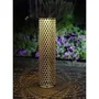 Garden Id Lámpara Solar Columna Oro-Negro Ø20 H80 cm 6-8h Luz Botón Encendido