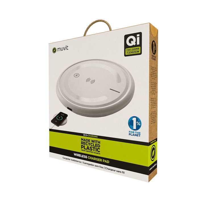 Cargador Inalámbrico Muvit for Change W114-R WHITE Blanco Cargador Inalámbrico Muvit for Change W114-R WHITE Blanco