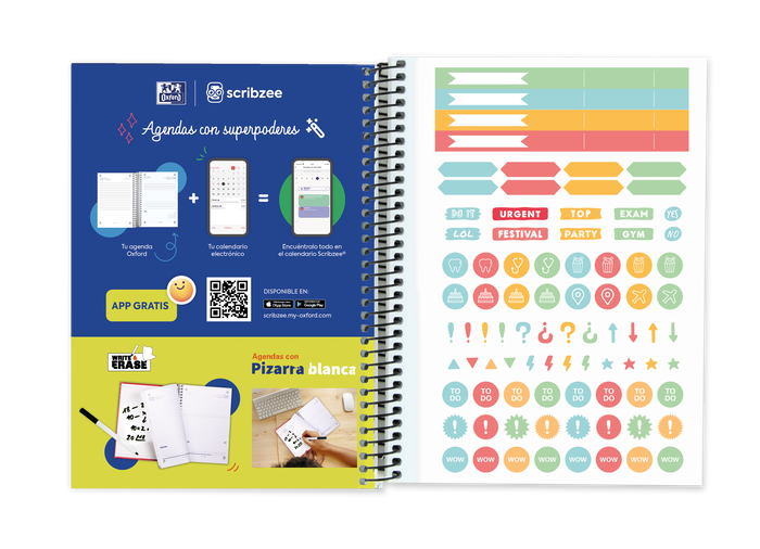 Oxford Agenda Escolar School Espiral 8º Dp T-Extradura C-Surtidos 2025-2026 Castellano