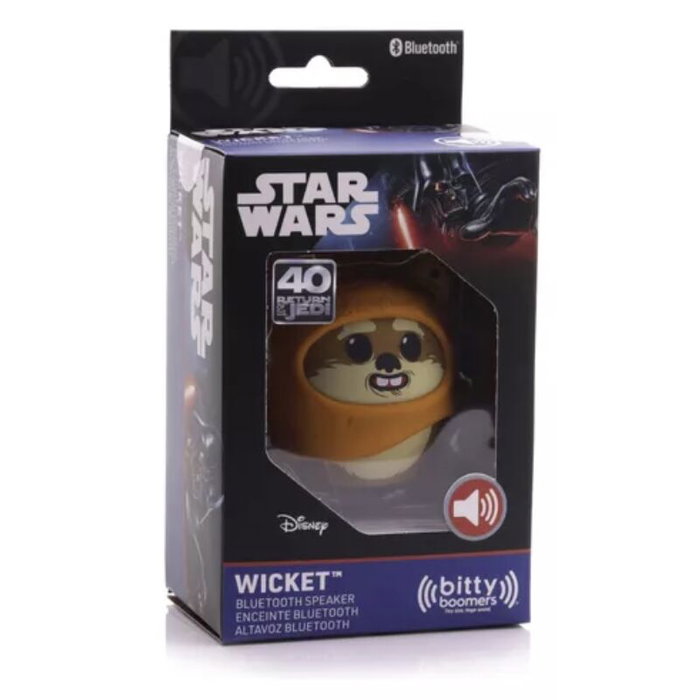 Bitty Boomers Altavoz Bluetooth Mini Ewok Wicket Star Wars Conexión 5.0 Estéreo 3W ABS PVC Coleccionable 4h Batería