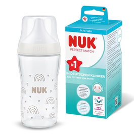 NUK Biberón Perfect Match Silicona 0-6M Flujo M Arcoíris 230ml