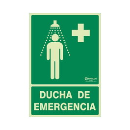 DUVER 923 Señal Ducha Emergencia Plástico 297X210 Ducha De Emergencia Lum