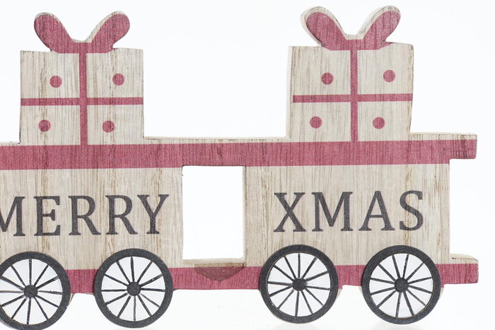 DKD Home Decor Tren Decoración Navidad Tradicional Natural Rojo 2 x 10 x 29 cm MDF (6 Unidades) DKD Home Decor Tren Decoración Navidad Tradicional Natural Rojo 2 x 10 x 29 cm MDF (6 Unidades)