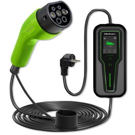 Qoltec Cargador Móvil para Vehículo Eléctrico Tipo 2 3.5kW 230V LCD 5m
