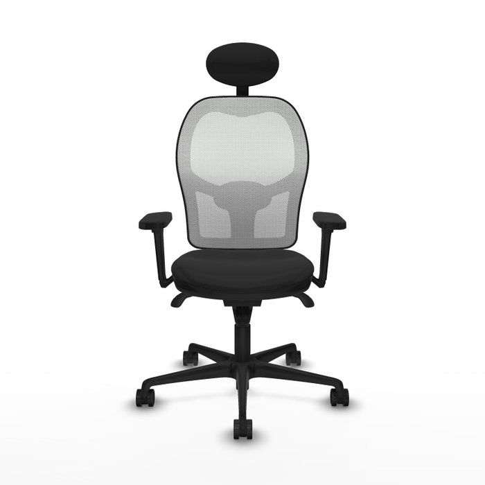 PIQUERAS Y CRESPO Silla de oficina Jorquera con mecanismo Sincro, Negro y Blanco