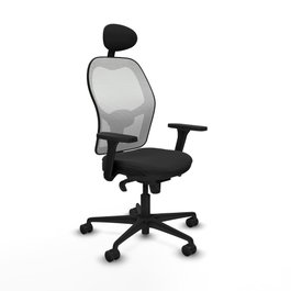 PIQUERAS Y CRESPO Silla de oficina Jorquera con mecanismo Sincro, Negro y Blanco