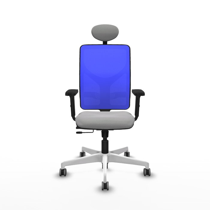 PIQUERAS Y CRESPO Silla de oficina Motilla con mecanismo Sincro/Traslack Gris claro y Azul