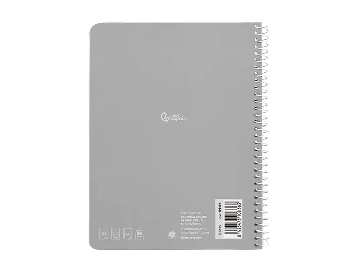 Liderpapel Cuaderno Espiral Din A5 Witty Tapa Dura 80 Hojas 90gr Rayado Montessori 5 mm Colores Surtidos