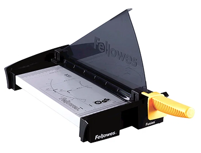 Fellowes Cizalla Fusion A4 de Palanca, hasta 10 hojas, Base Metálica, Cuchilla SafeCut, SafeCut TM