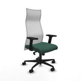 PIQUERAS Y CRESPO Sillón Albacete con mecanismo Sincro, Verde botella y Blanco