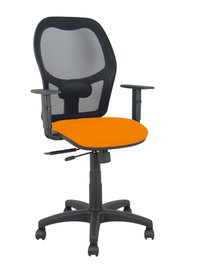 PIQUERAS Y CRESPO Silla de oficina Alocén, Tela Naranja y Malla Negro