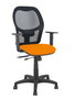 PIQUERAS Y CRESPO Silla de oficina Alocén, Tela Naranja y Malla Negro