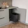 Emuca Contenedor de reciclaje Recycle 35 litros Gris antracita