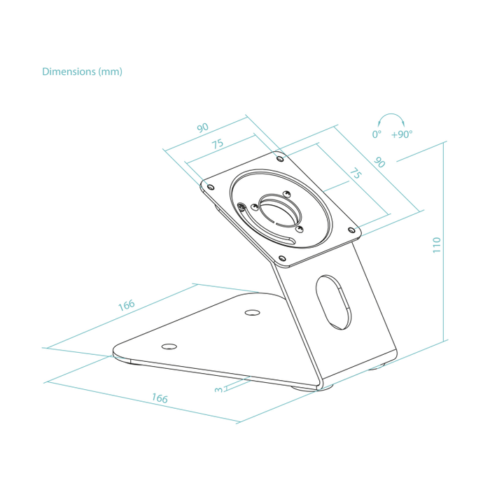 Tooq Soporte de Mesa/Pared para Marco Antirrobo de Tablet TQATWM3401-B Negro