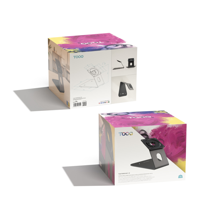 Tooq Soporte de Mesa/Pared para Marco Antirrobo de Tablet TQATWM3401-B Negro