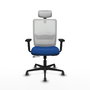 PIQUERAS Y CRESPO Silla de oficina Haches con mecanismo Sincro/Traslack, Azul y Blanco