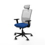 PIQUERAS Y CRESPO Silla de oficina Haches con mecanismo Sincro/Traslack, Azul y Blanco