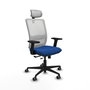 PIQUERAS Y CRESPO Silla de oficina Haches con mecanismo Sincro/Traslack, Azul y Blanco