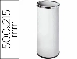 Sie Paraguero Metálico 301 Blanco Aros Cromados Metal 21,5x50 cm