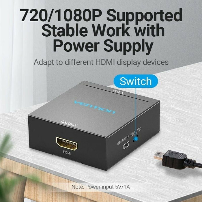 Vention Convertidor RCA a HDMI AEFB0 Negro