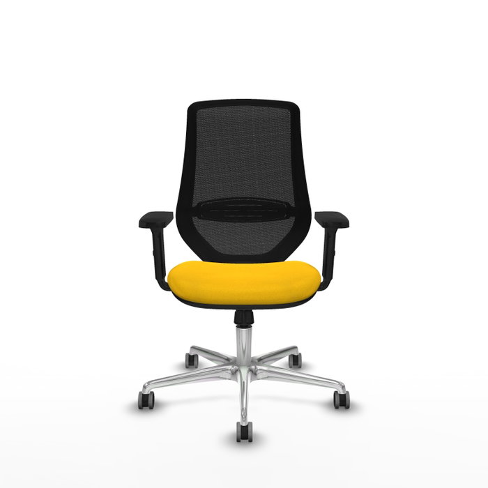 PIQUERAS Y CRESPO Silla de oficina Mardos con mecanismo Sincro, Amarillo y Negro