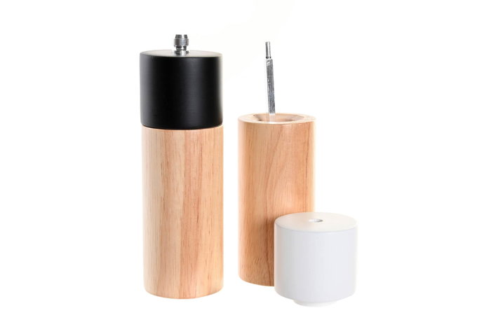 DKD Home Decor Pimentero Rubberwood Inox 5x5x16 Surtido de 2 unidades DKD Home Decor Pimentero Rubberwood Inox 5x5x16 Surtido de 2 unidades