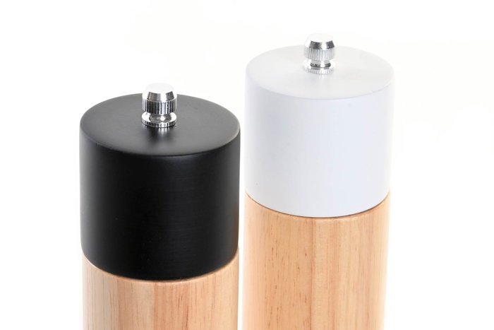 DKD Home Decor Pimentero Rubberwood Inox 5x5x16 Surtido de 2 unidades DKD Home Decor Pimentero Rubberwood Inox 5x5x16 Surtido de 2 unidades