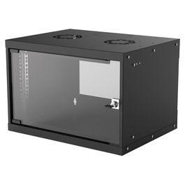 Intellinet Bastidor de Pared Rack 19 Pulgadas 6U 540x400 mm Negro - Montaje en Kit, Puerta de Cristal, Carga Max. 50 kg