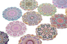 DKD Home Decor Posavasos Árabe Multicolor Dolomita Corcho 10.8 x 0.7 x 10.8 cm (72 Unidades)