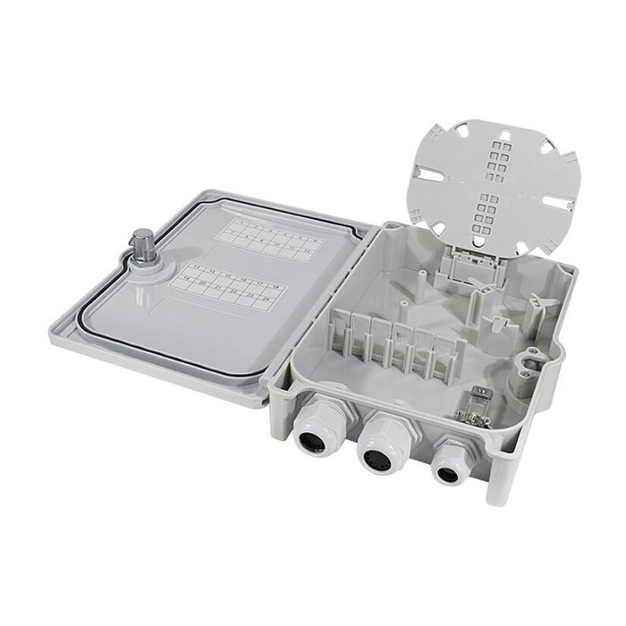 LogiLink Caja de distribución FTTX para 24 fibras, 6x LC/QD o SC/DX, sin carga, IP55