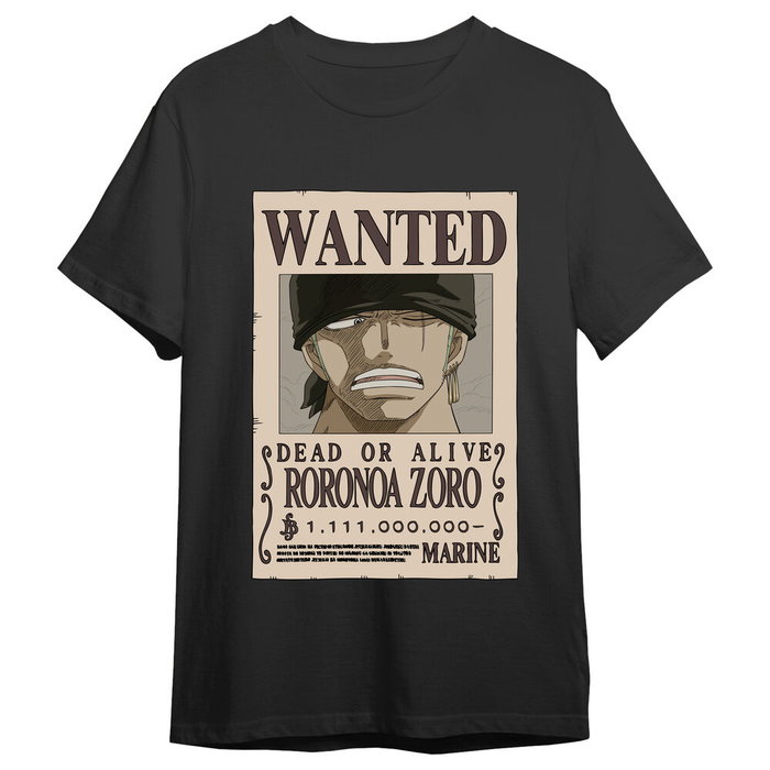TOEI ANIMATION Camiseta Adulto One Piece Roronoa Zoro Wanted Talla XL TOEI ANIMATION Camiseta Adulto One Piece Roronoa Zoro Wanted Talla XL