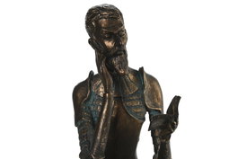 DKD Home Decor Figura de Resina Quijote Libro Cobrizo