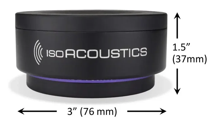 IsoAcoust Iso-Puck 76 Aislador para Monitores de Estudio y Altavoces Pesados con Capacidad de 18kg por Unidad