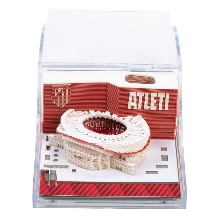 MOCILAB Bloc de Notas 3D Estadio Metropolitano Atlético de Madrid - Escultura Revelable al Arrancar Hojas - Decoración Colección Rojiblanca MOCILAB Bloc de Notas 3D Estadio Metropolitano Atlético de Madrid - Escultura Revelable al Arrancar Hojas - Decoración Colección Rojiblanca