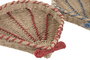 DKD Home Decor Bandeja Seagrass y Metal Diseño Concha Surtido de 4 Unidades en Azul, Rojo y Natural