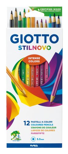 Giotto Stilnovo Estuche de 12 Lápices de Colores con Sacapuntas Giotto Stilnovo Estuche de 12 Lápices de Colores con Sacapuntas
