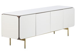 DKD Home Decor Mueble TV Moderno Gris Dorado 183 x 41 x 60 cm