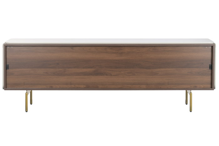 DKD Home Decor Mueble TV Moderno Gris Dorado 183 x 41 x 60 cm