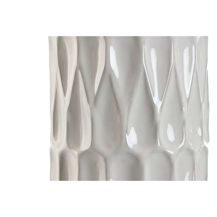 DKD Home Decor Lámpara de Sobremesa de Porcelana y Algodón Blanco 40x40x69