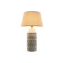 DKD Home Decor Lámpara de Sobremesa de Porcelana y Algodón Blanco 40x40x69