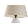 DKD Home Decor Lámpara de Sobremesa de Porcelana y Algodón Blanco 40x40x69