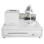 Approx AppPOSPACK4180WH - Pack Terminal TPV con Cajón Portamonedas, Impresora Térmica 80mm 250mm/s, Lector Códigos Barras y Papel - Blanco