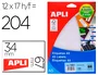 Apli Etiquetas Adhesivas Blancas 12x30 mm con Cantos Romos A5