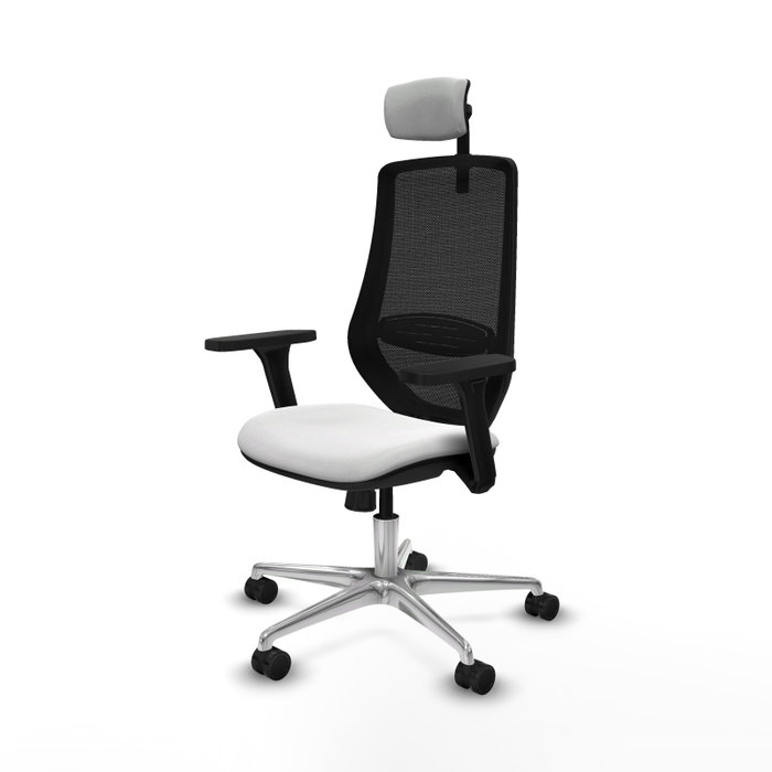 PIQUERAS Y CRESPO Silla de oficina Mardos con mecanismo Sincro, Blanco y Negro