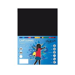 Fabrisa Pack de 50 Cartulinas A4 Negras de 180g