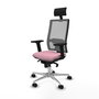 PIQUERAS Y CRESPO Silla de oficina Horna Rosa con respaldo de malla Gris